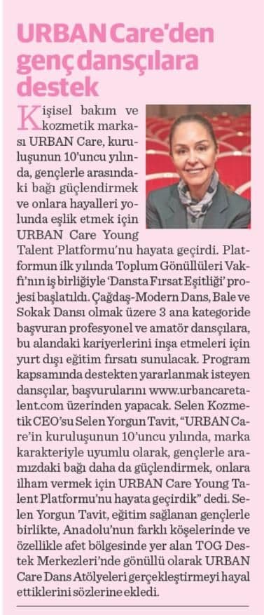 URBAN Careden Genç Dansçılara Destek